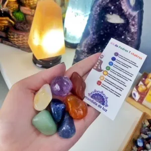 Kit de 7 Pedras dos Chakras - Cristais Selecionados Rolados P - Image 4