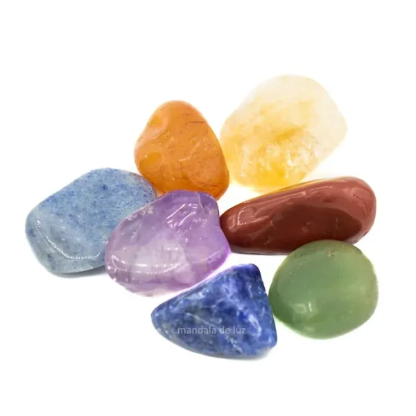Kit de 7 Pedras dos Chakras - Cristais Selecionados Rolados P